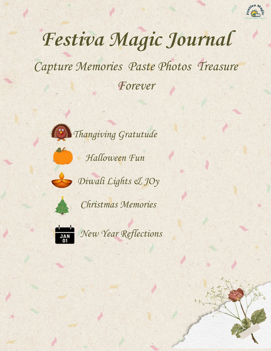 Festiva Magic - Holiday & Festival Printable Journal Bundle (Thanksgiving, Diwali, Halloween, Christmas & New Year)